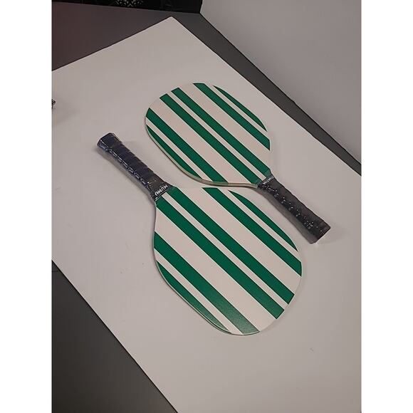 Show Me Your Mumu Pickleball Set 3-pc Paddle Green and White Stripe Paddles NEW - Picture 4 of 8